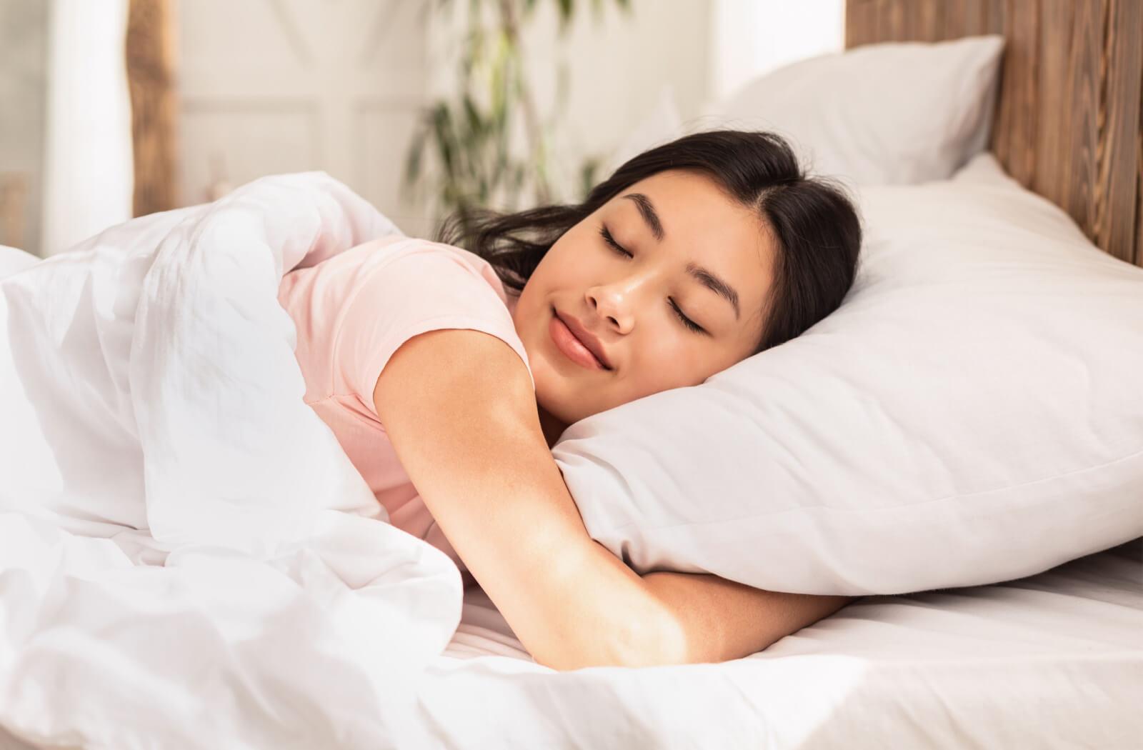 A person sleeping peacefully